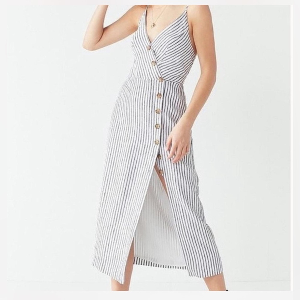 Urban Outfitters Black and White Striped Midi Dress